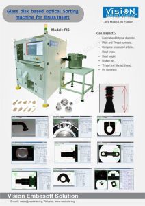 Glass disk based optical sorting machine for Brass Insert