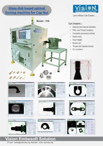 Glass disk based optical sorting machine for Cap Nut