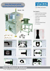 Glass disk based optical sorting machine for Dome nut