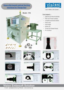 Glass disk based optical sorting machine for Flange nut