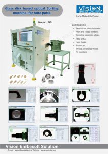 Glass disk based optical sorting machine for Auto Parts