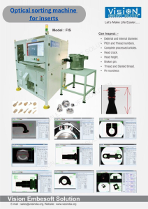 optical sorting machine for inserts