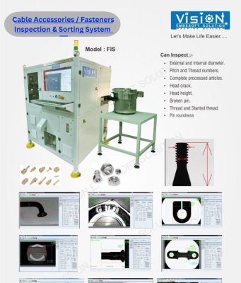 Cable Accessories Inspection Sorting Machine glass disk based optical sorting machine for washer