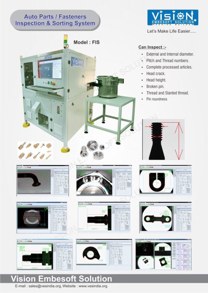 Screw Pin Scanner Screws Inspection Sorting Machine - Machine Vision and Laser System