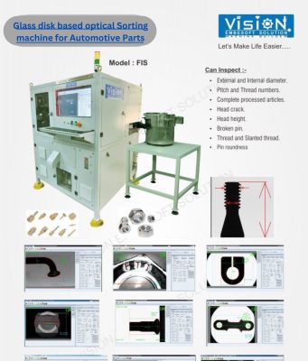 Glass disk based optical sorting machine for Automotive Parts Glass disk based optical sorting machine for Automotive Parts