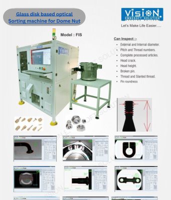Glass disk based optical sorting machine for Dome nut Glass disk based optical sorting machine for Dome nut