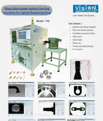 Glass disk based optical sorting machine for Spiral Retaining Ring Glass disk based optical sorting machine for Spiral Retaining Ring