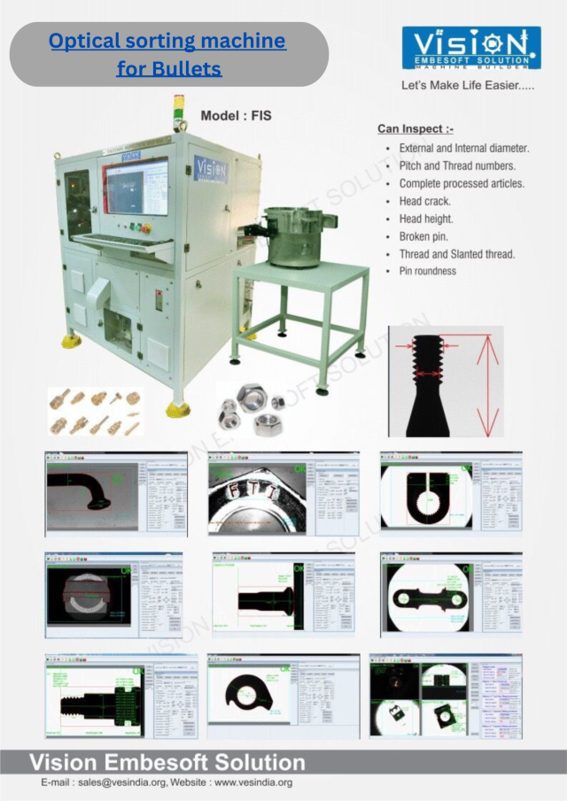 optical sorting machine for Bullets