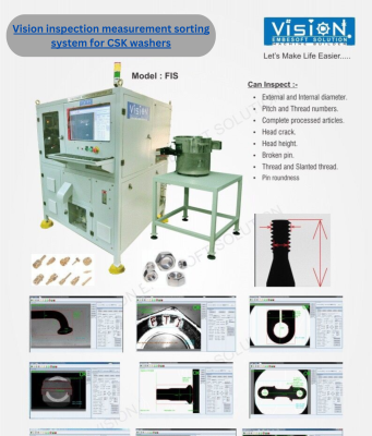 vision inspection measurement sorting system for CSK washers vision inspection measurement sorting system for CSK washers
