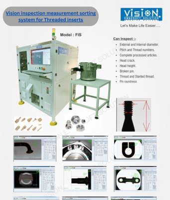 vision inspection measurement sorting system for Threaded inserts vision inspection measurement sorting system for Threaded inserts