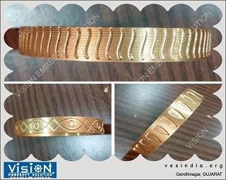 drilling,engraving and cutting of brass bangle